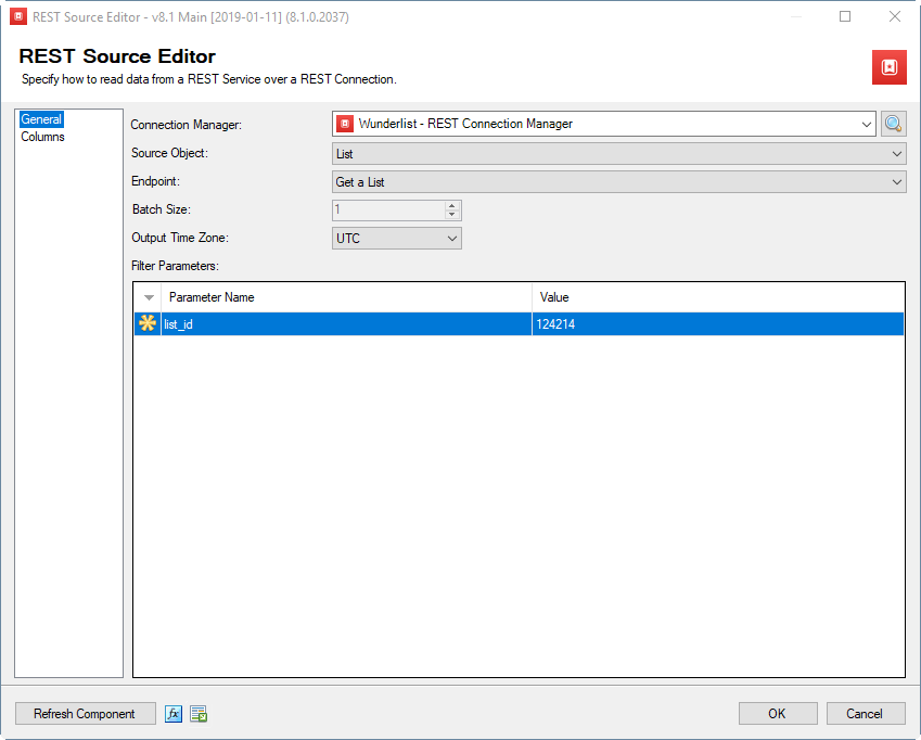 SSIS Wunderlist REST Source